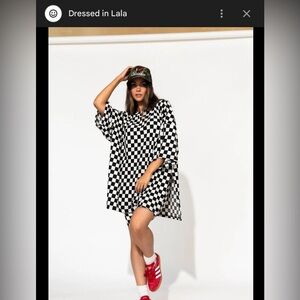 Dressed in LALA Checkered Malon Ribbed Biker Set w/shorts